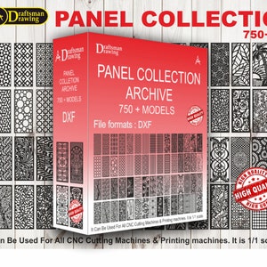 Muster-Panel-Sammlung, saubere Zeichnungsdatei für CNC Laser-,Plasma-, Fräser- und Wasserstrahlschneiden (dxf-Datei) (750+ Stück)