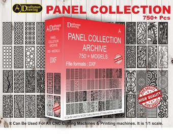 Pattern  Panel  Collection, Clean Drawing File For CNC Laser ,  Plasma , Router and Waterjet Cutting ( dxf  file) (750+ pcs)