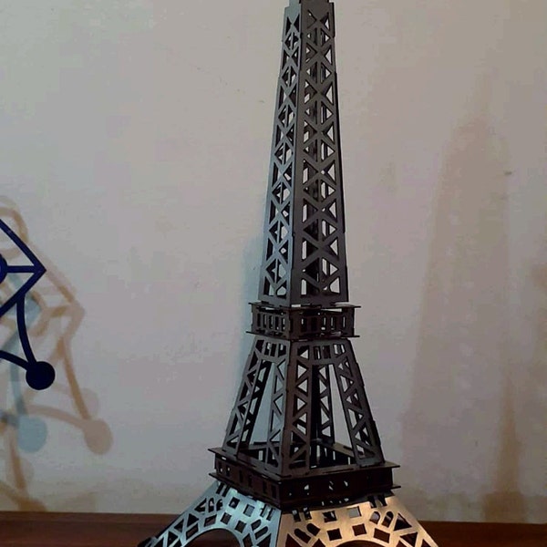 Eiffel Tower 3d puzzle for adult  drawing file for laser and plasma cutting..( dwg , dxf , svg, ai , cdr)