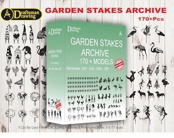 Garden Stakes Bundle (170 + pcs ) High Quality vector drawing file for laser cutting , plasma cutting ( dxf , dwg , cdr , svg )