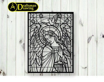 Fichier vectoriel Decor art mural ange pour découpe laser, découpe plasma (dxf, dwg, ai, cdr, svg) machine CNC en métal et bois !