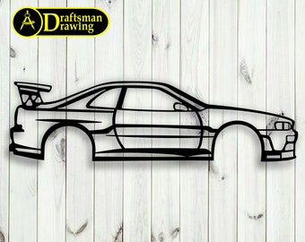 Car Wall art Decor vector file for laser cutting , plasma cutting ( svg , dxf , dwg , cdr ) Metalic & Wood CNC machine!
