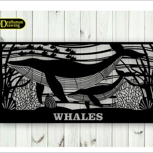 Wale Wand Kunst Dekorvektordatei für Laserschneiden,Plasmaschneiden (dxf, dwg, eps, cdr, svg) Metall & Holz CNC-Maschine!