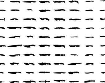 100 Knife Blanks, Laser Cut Templates (dxf, dwg, svg, ai, cdr)