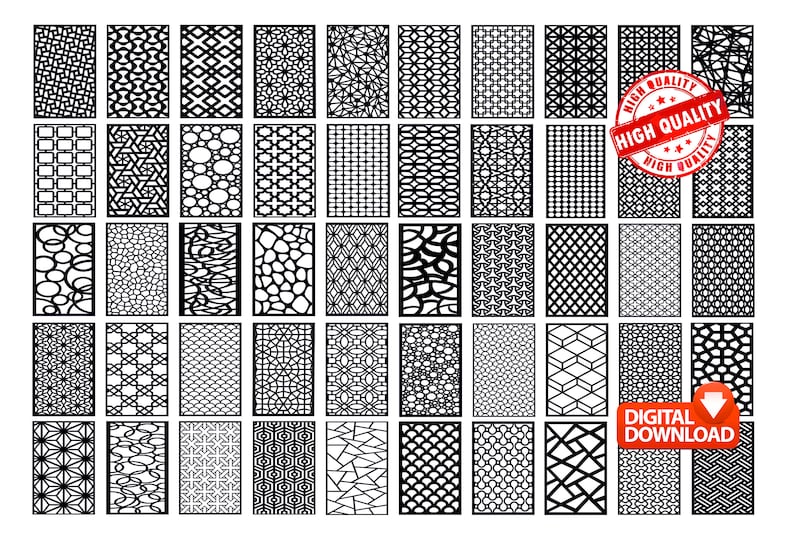 CNC Laser Cut Panel Collection, Decorative Vector Templates (DXF File ...