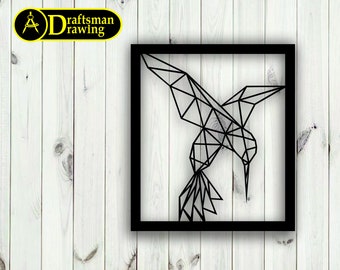 Hummingbird Flower Wall Art Decor, Laser Cut Vector File (Digital Download)