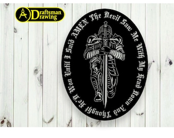 Kneeling Knight Wall art Fichier de dessin vectoriel décoratif pour laser, découpe plasma (svg, dxf, dwg, cdr) Machine CNC métallique et bois!
