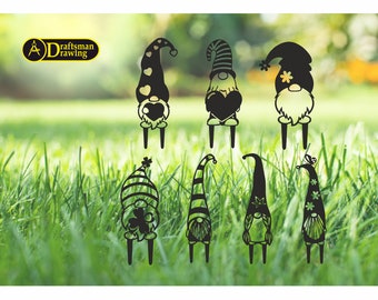Zwergen Gartenstecker, Laser Cut-Dateien (dxf, dwg, cdr, svg)