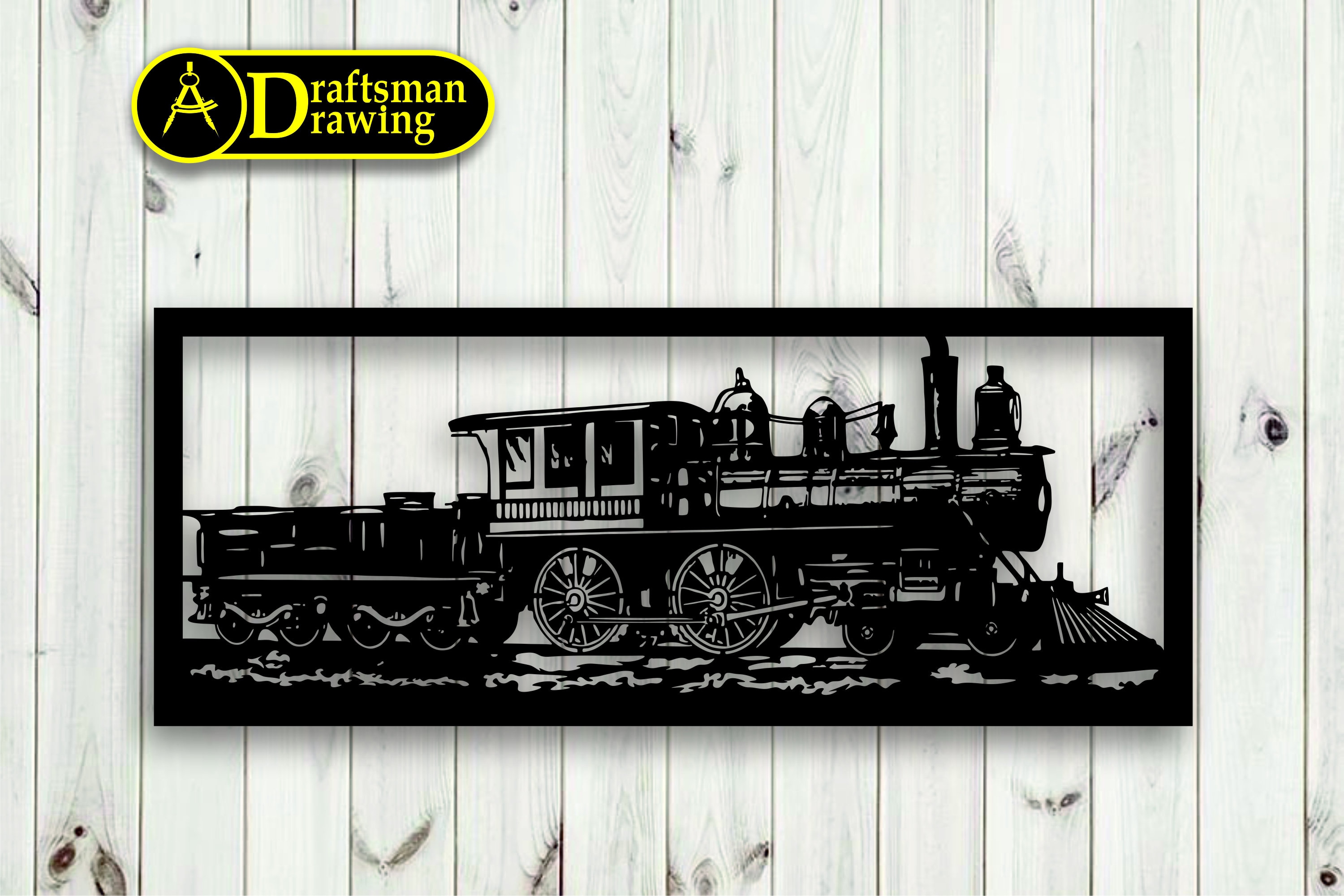 Train Wall Art Decor Vector Drawing File for Laser Cutting Etsy