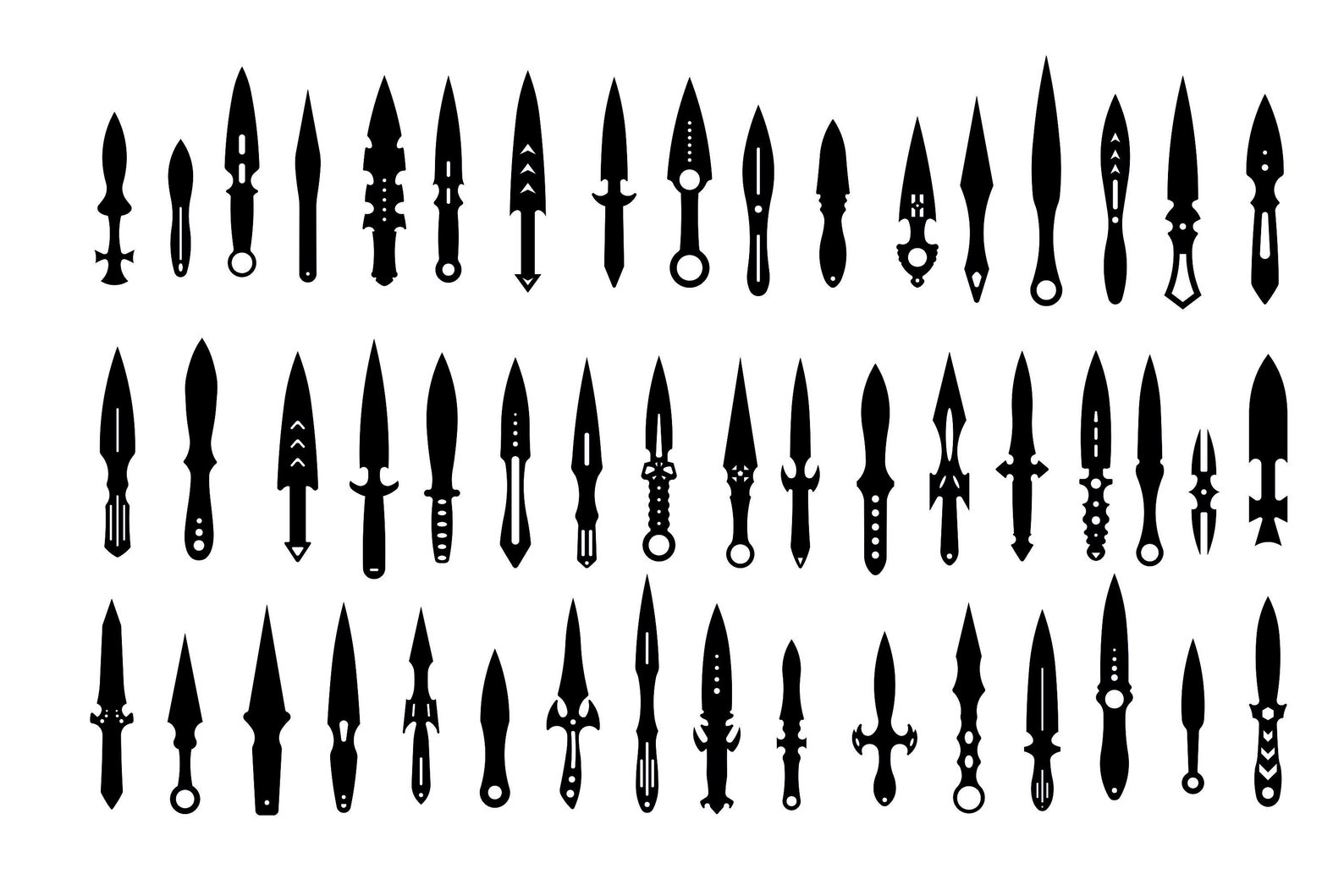 Knife Blanks Template Bundle (550 in 1 ) Drawing File for CNC Cutting ...