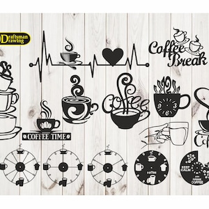 Coffee Concept  Wall art  Decor vectors file for laser cutting , plasma cutting  ( dxf , dwg , eps , svg )    Metalic & Wood CNC machine!