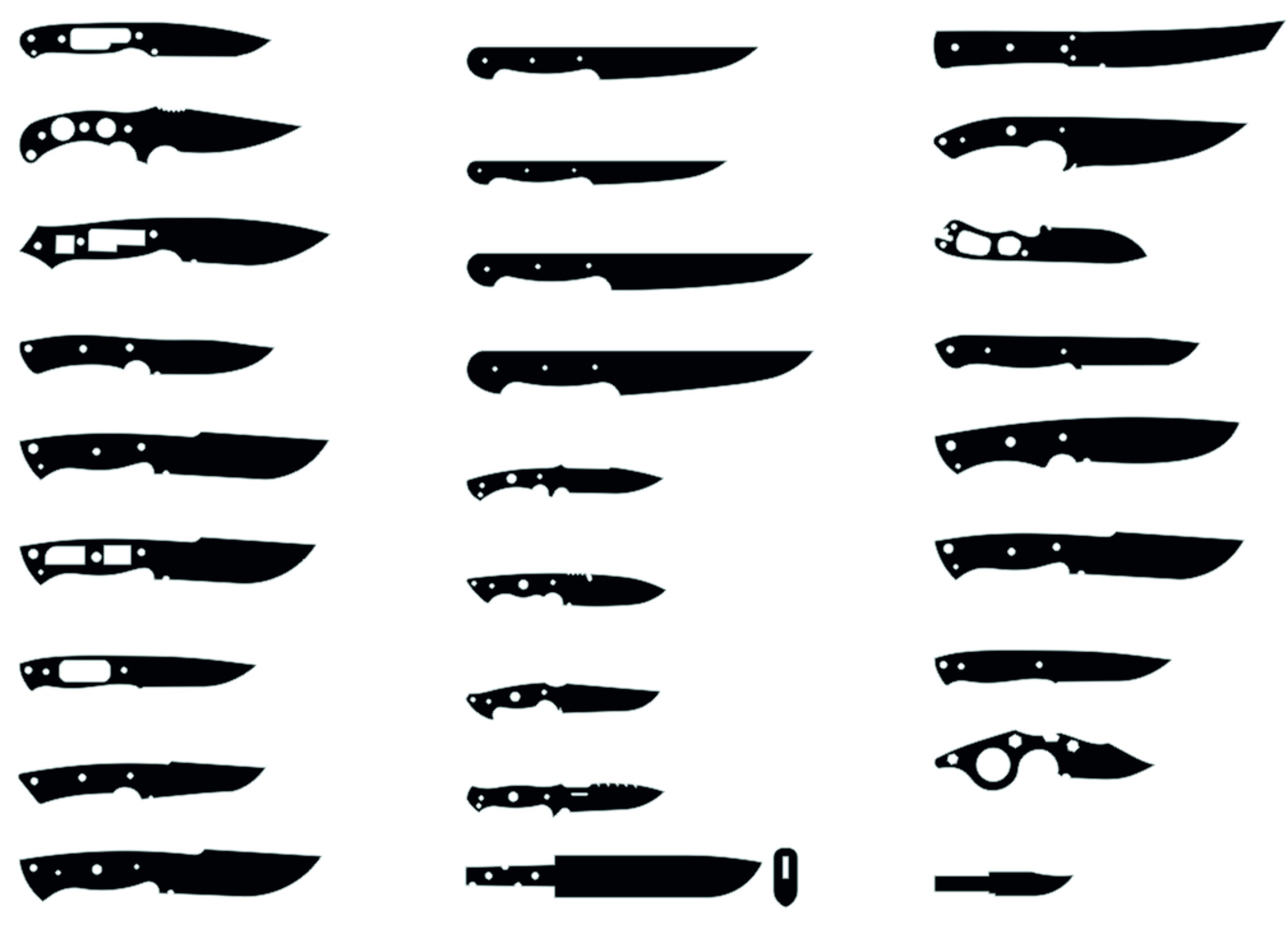 150 in 1 File.blade Knife Blanks Drawing File for Laser Etsy Canada