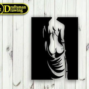 Woman Body Wall art  Decor vector drawing file for laser cutting , plasma cutting  ( dxf , dwg , cdr , svg  )  Metalic & Wood CNC machine!