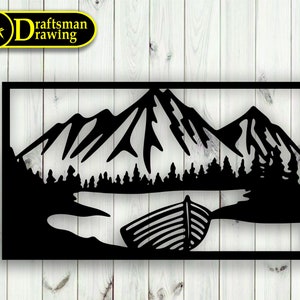 Scene On The River Wall art  Decor vector drawing file for laser cutting , plasma cutting( dxf , dwg , cdr , svg)Metalic & Wood CNC machine!