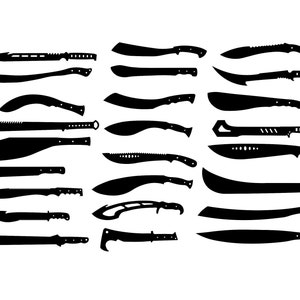 25 in 1 file. Blade Machete blanks drawing file for laser cutting, plasma cutting and waterjet cutting ( dxf , dwg , svg , ai , cdr)