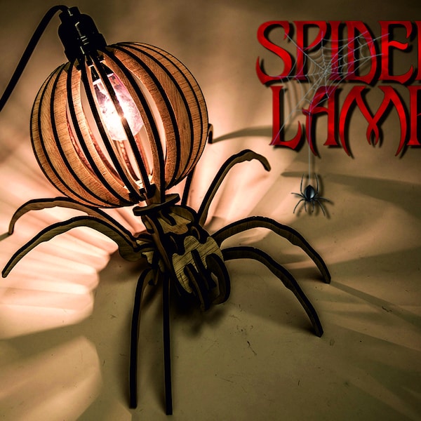3D Puzzle Spider Lamp Drawing File For Laser Cutting and Plasma Cutting ( dxf , cdr , ai , svg )