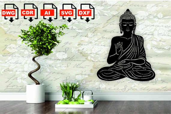 Buddha Decor Vector File, Laser Cut CNC Plasma Design (digital