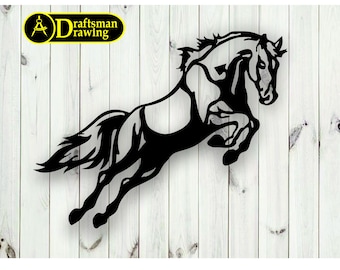Rearing Horse Wall Art, Laser Cut Vector File (svg, dxf, dwg, cdr)