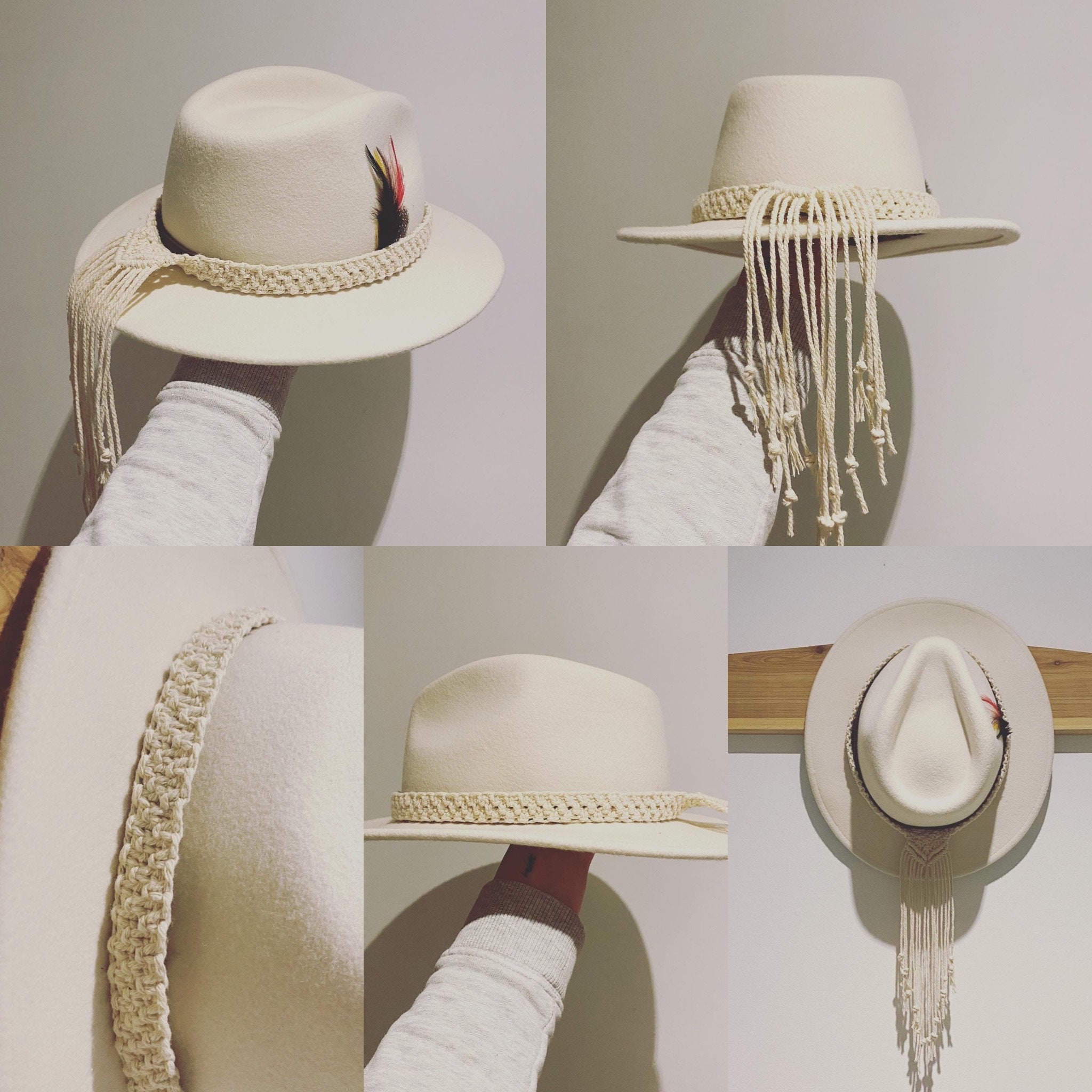 Macrame Hat Hangers Single Double Triple & Quadruple Etsy