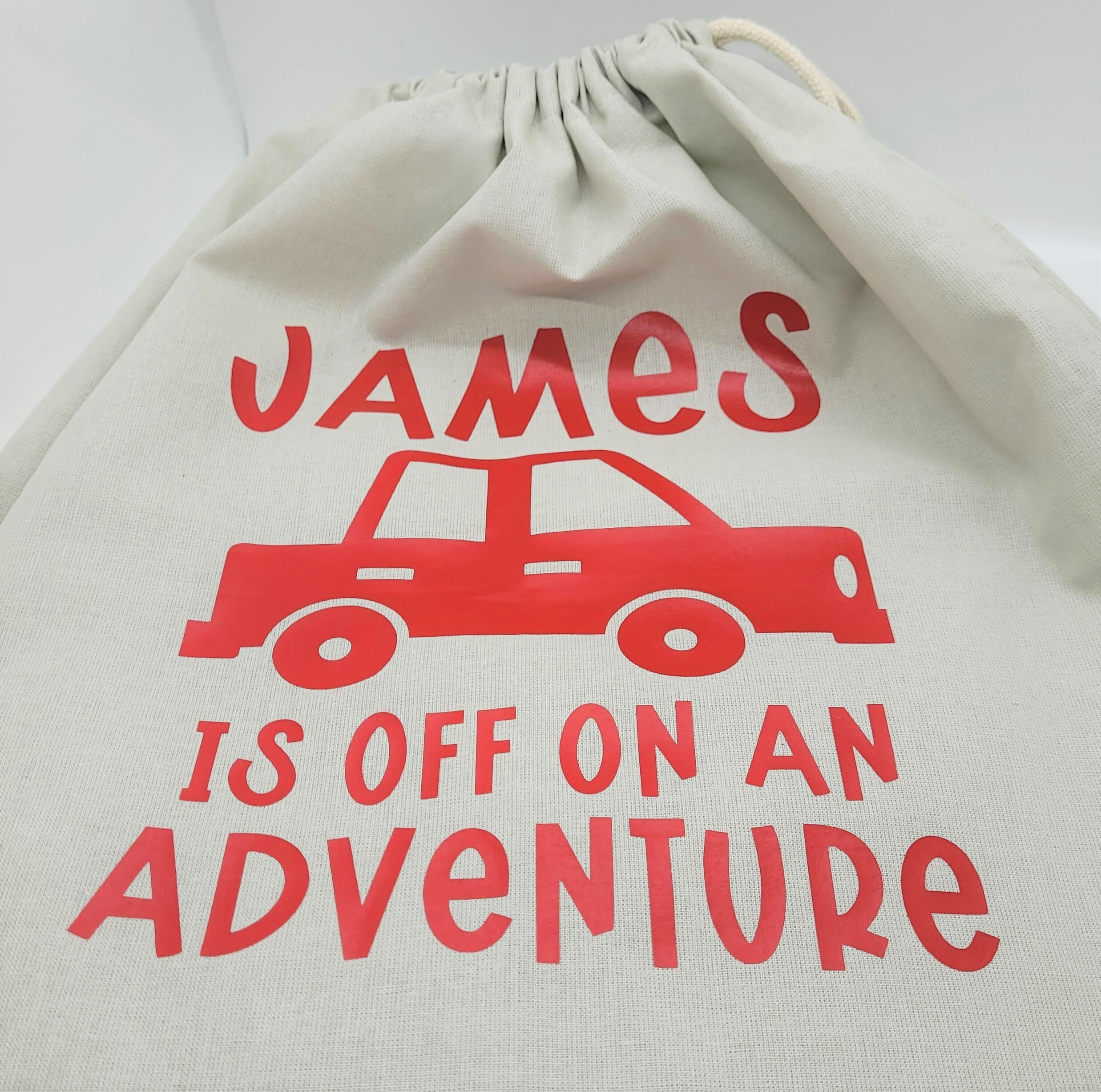 Printed drawstring Children's bag Personalised adventure Etsy