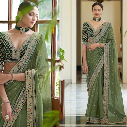 Sabyasachi Soft Organza Saree With 