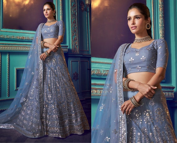 Grey Sabyasachi Designer Lehenga Choli 