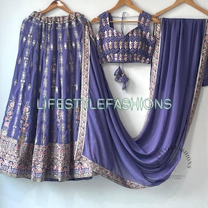 Light Purple Lehenga Choli for Women Indian Designer Party Wear Lehenga Choli Bollywood Style Ready to Wear Reception Lengha Chaniya Choli