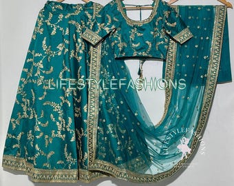 Bridesmaids Lehenga Choli: Embroidered Wedding Lengha Choli Set