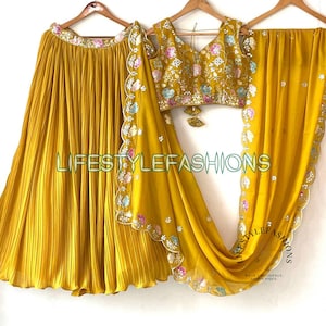 Yellow Lehenga Choli for Women Wedding Guest Haldi Lengha Choli Ready to Wear Designer Lahenga Indian Reception Chaniya Choli Party Lehanga