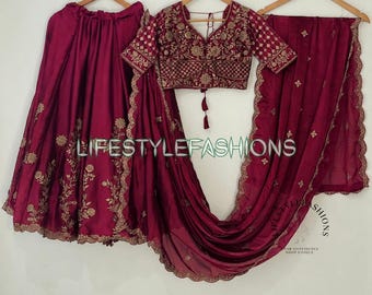 Ready to Wear Lehenga Choli, Sequins Embroidery, Indian Wedding Ghagra