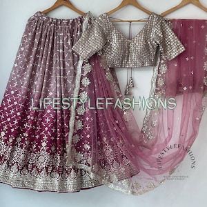 Maroon Reception Wear Lehenga Choli, Embroidered Sequins Lehangas, Indian Wedding Guest Lahenga Choli, Modern Ghagra Choli for Wedding Party