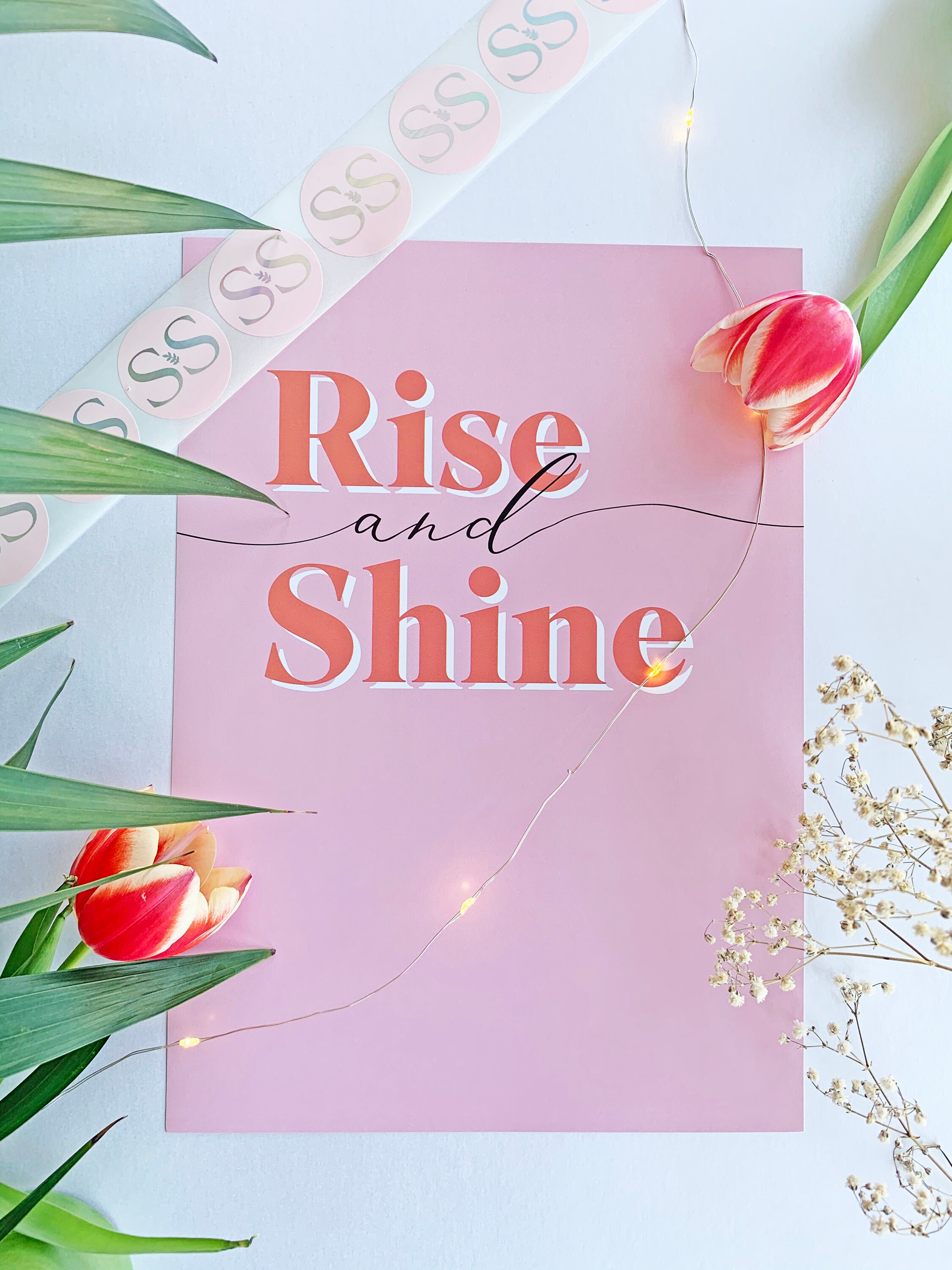 Rise and Shine Morning Motivation Typographic Wall Print Etsy
