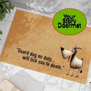 Humorous Dog Doormat - Guard Dog Decor, Funny Welcome Mat, Pet Lover Gift, Unique Housewarming Present, Indoor/Outdoor Entrance Rug