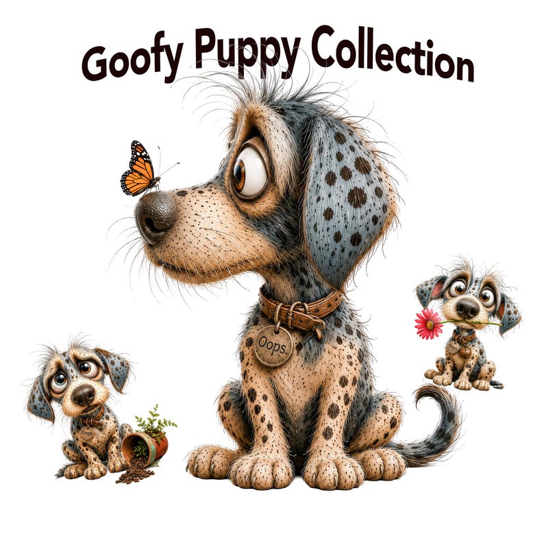 Goofy Puppy PNG Bundle 12 Funny Dog Clipart PNG Cute Puppy Clipart ...