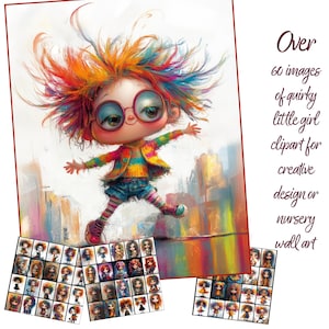 Whimsical quirky little girl bundle with different styles for multiple choices in your creative design creations Over 60 illustrations