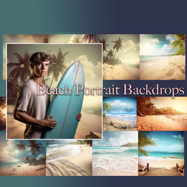 Digital Beach Portrait Backdrop Composite Photoshop Backgrounds for Photographers to Place Your Subject in Digital Background Creations idea