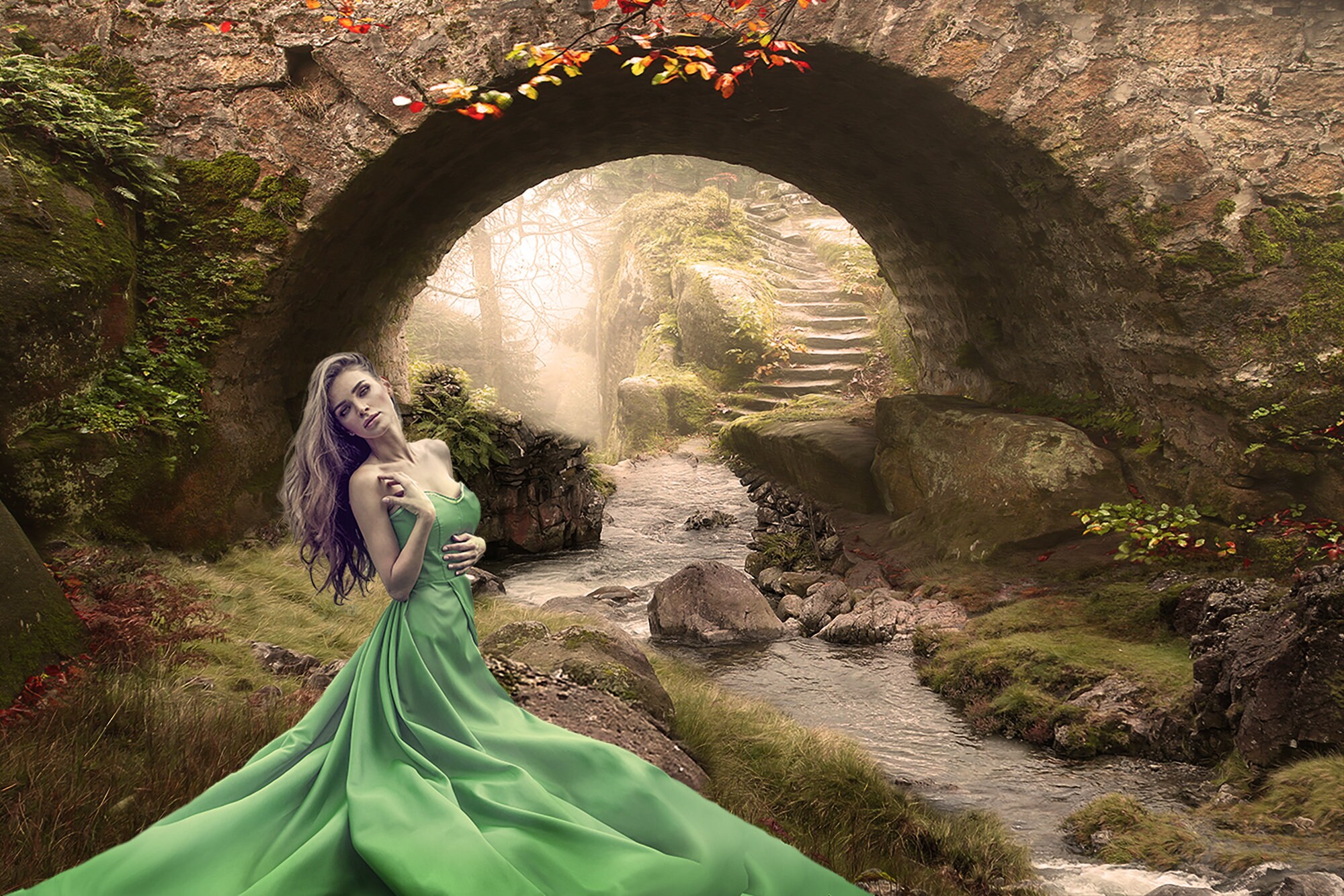 Fantasy Forest Stone Bridge Photography Backdrop (digital Download) - Etsy