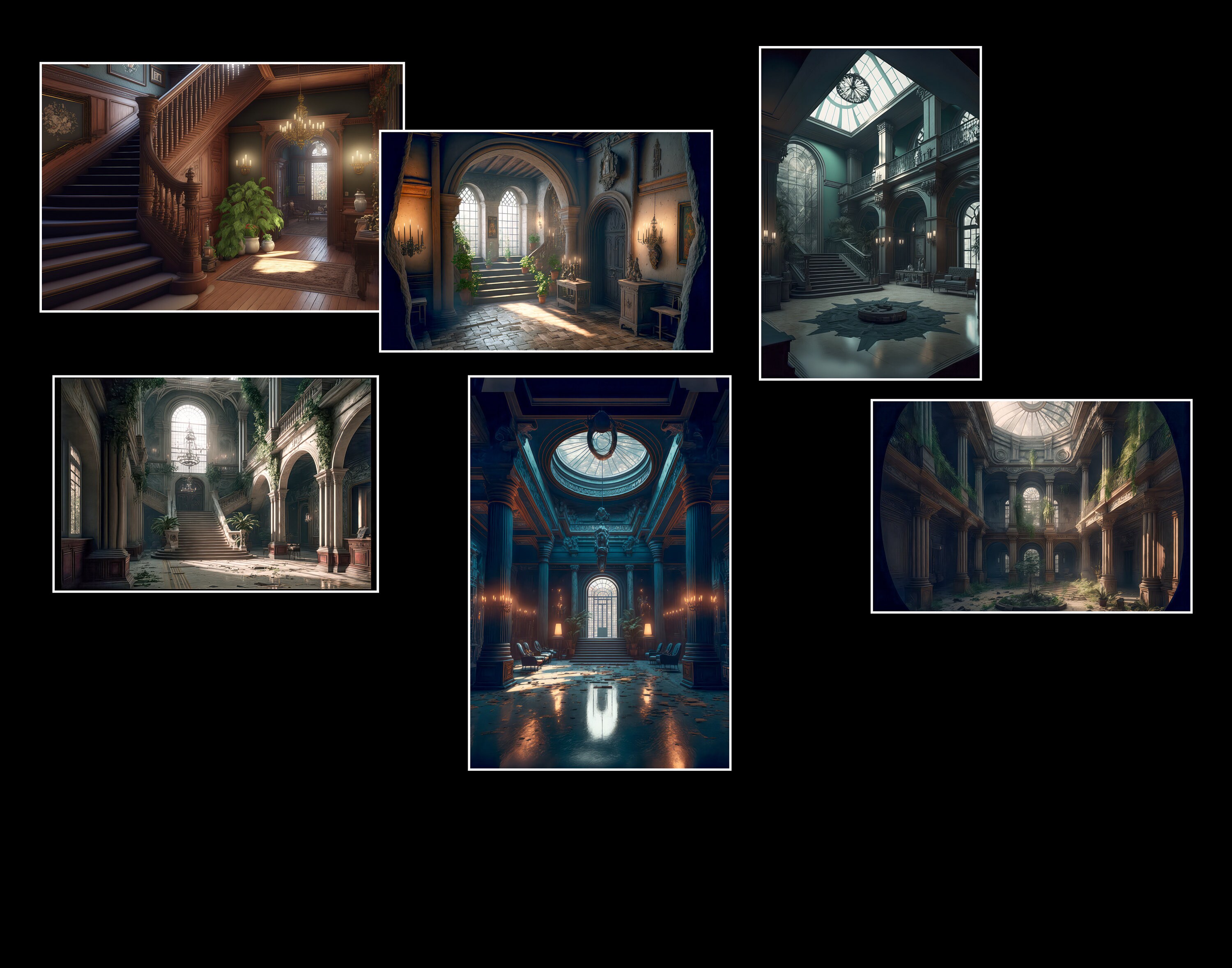 Old Mansion Interiors Digital Backgrounds | Portrait Overlays (digital ...