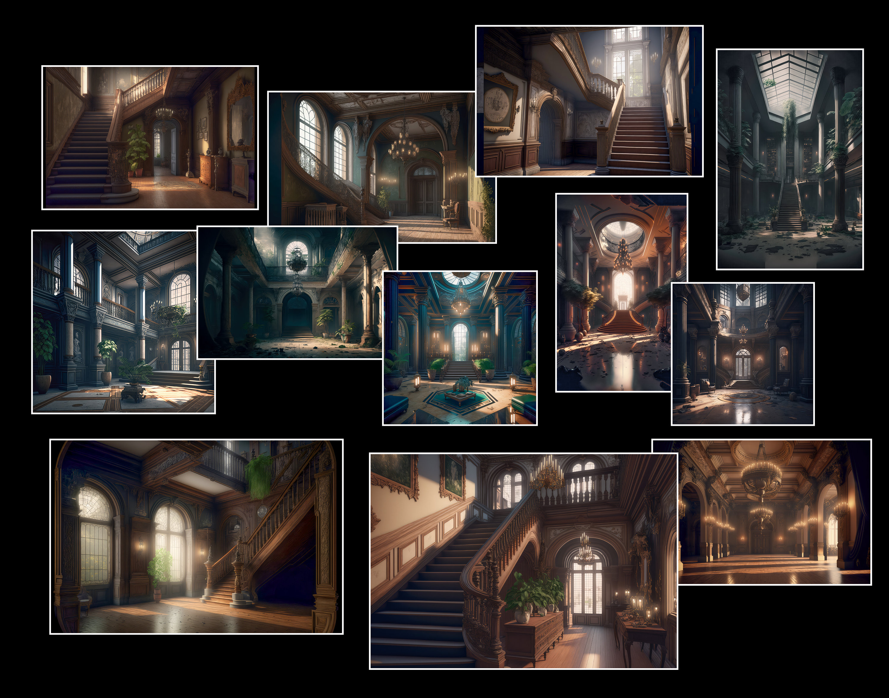 Old Mansion Interiors Digital Backgrounds | Portrait Overlays (digital ...