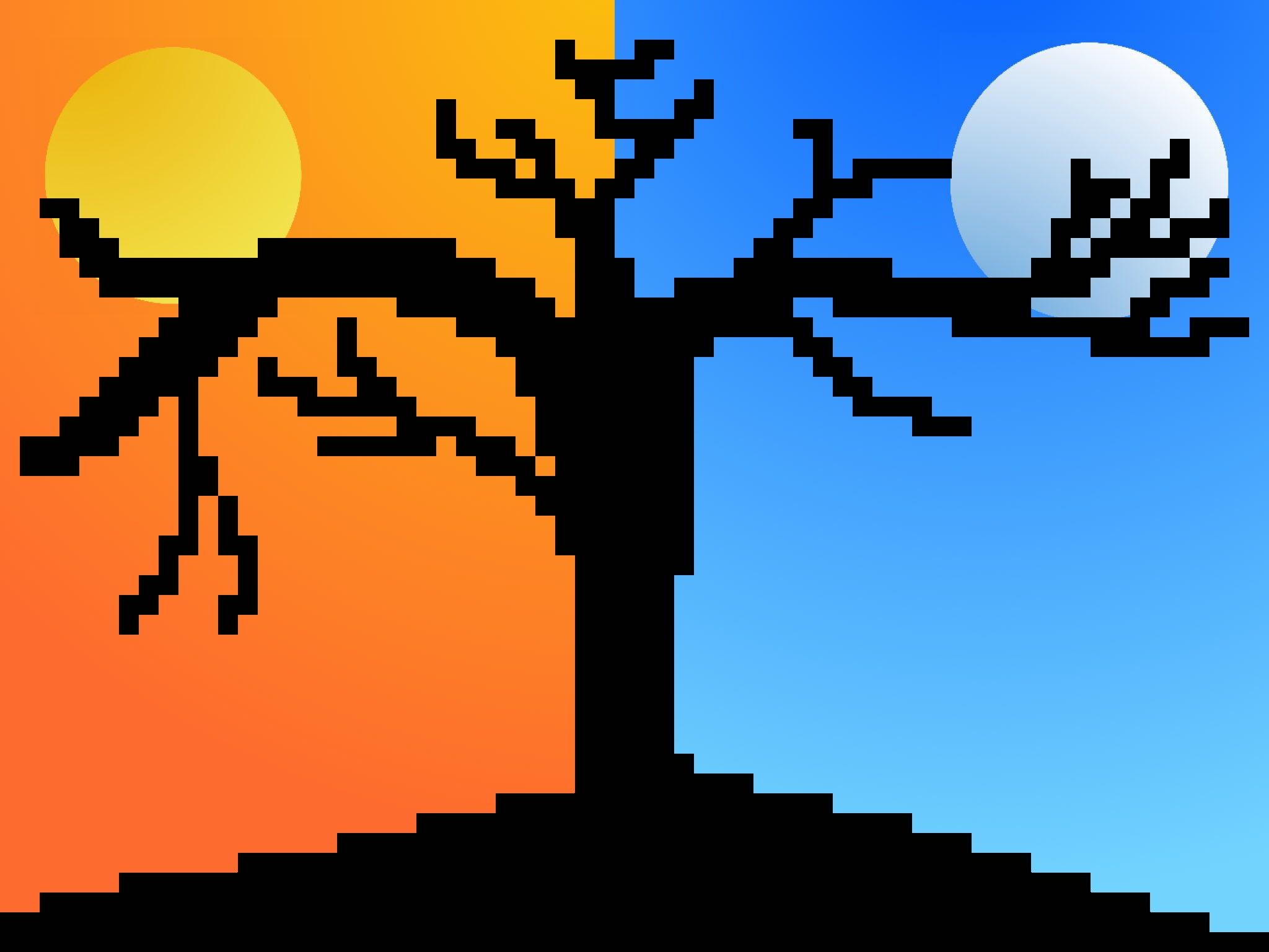 A tree at sunset (OC) 32x32 : r/PixelArt