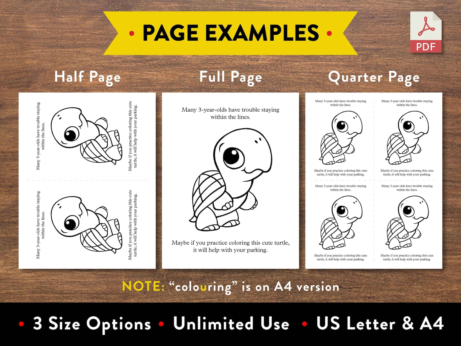 Funny Cute Turtle Parking Note Ticket for BAD Parkers, Humorous ...