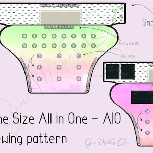 OS Cloth Diaper Sewing Pattern, All In One AIO sewing pattern, PDF sewing pattern