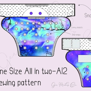 OS Cloth Diaper Sewing Pattern, PDF sewing pattern, All in two, AI2