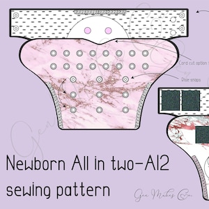 Newborn Cloth Diaper Sewing Pattern, All In two AI2 sewing pattern, PDF sewing pattern