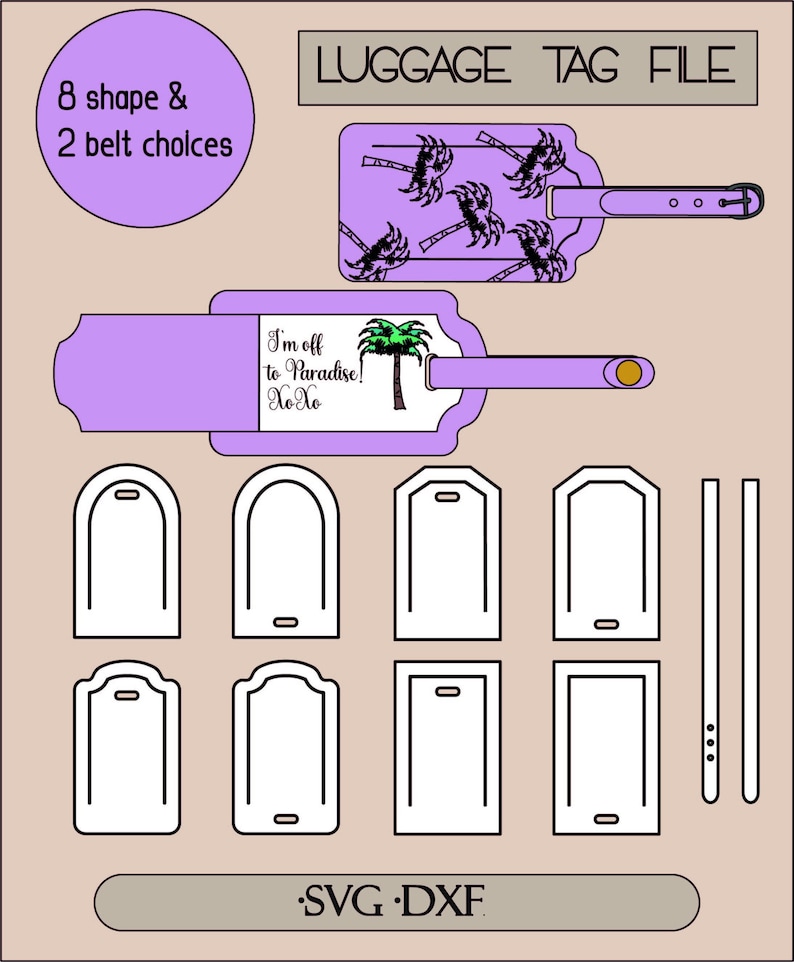 Luggage Tag SVG for Cricut, Silhouette Dxf,faux Leather SVG Etsy UK