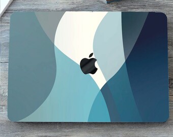 Blue Stripes MacBook Case, Rubberized Matte Cover