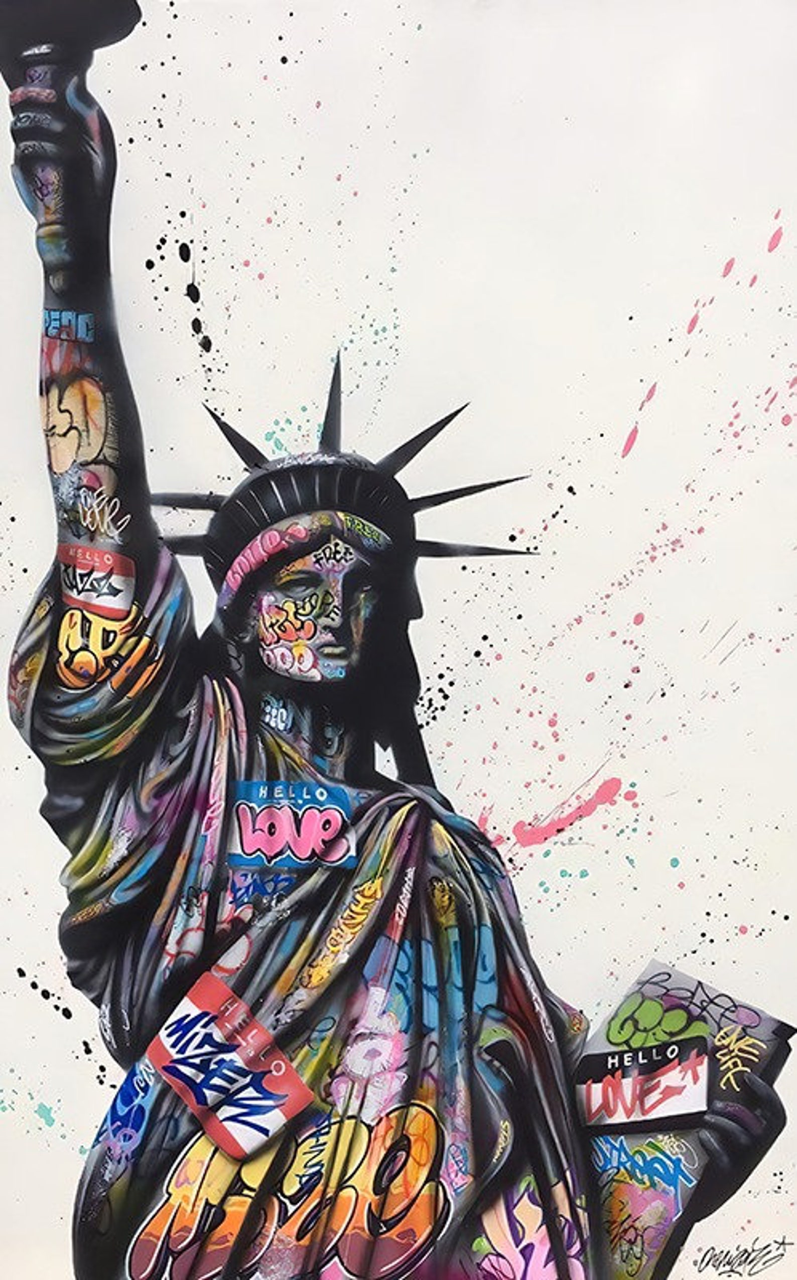 New York Statue of Liberty Graffiti Wall Art Lady Liberty | Etsy