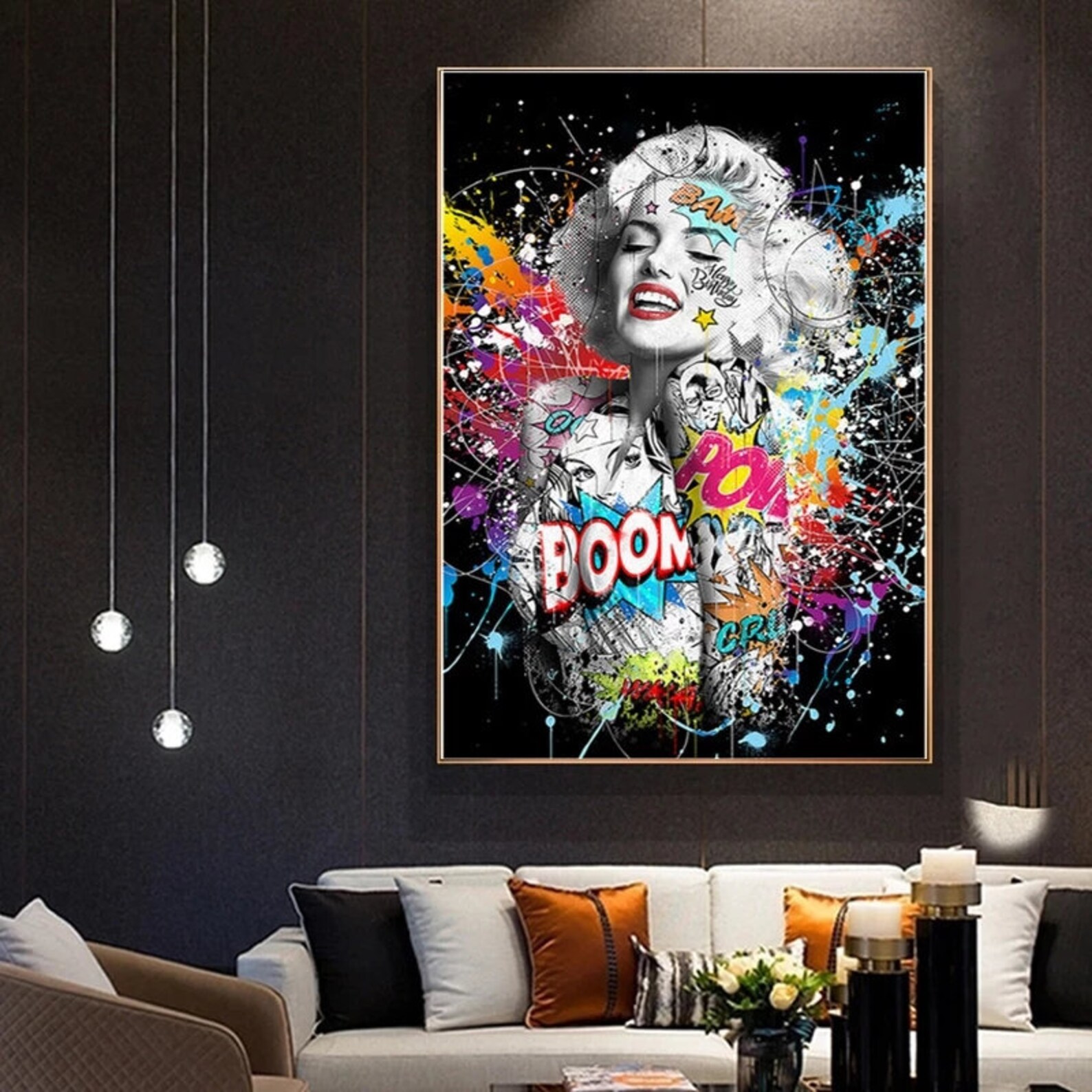 Marilyn Monroe Print Graffiti Canvas Art Pop Street Original Etsy