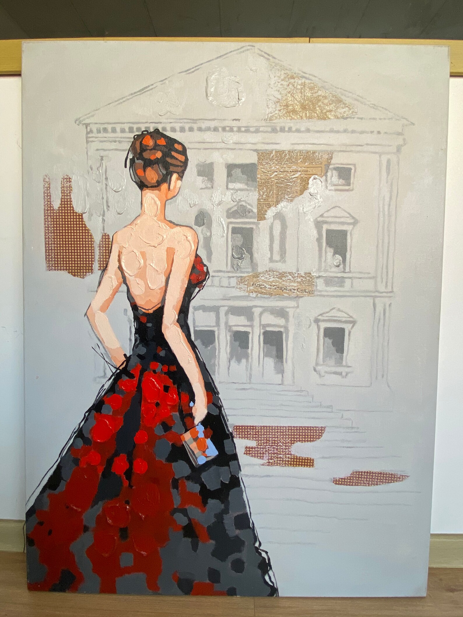 Oil Painting Fashion Girl Red Dress Luxury Art Pain Decor For Etsy