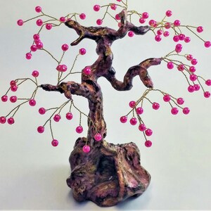 Handmade Bonsai | Artificial Mini Tree | Beaded Tree Sculpture made of Wire & Plaster | Zen Decoration | Unique Home Decor Gift